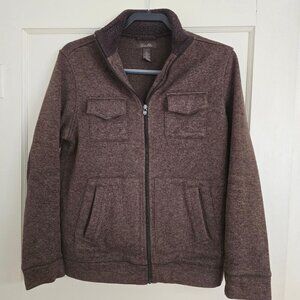 Size S Tasso Elba Men's Brown Expresso Zip Front Elbow Patch Sweater Jacket
